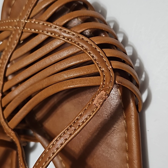 Women's Report Cruz Brown Leather Flat Sandals Size 8 #S-210 - Picture 7 of 8